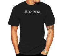 Design Nier Automata Yorha T-Shirt for Unisex Hipster Organic Cotton Tee Shirt Classic Round Neck Black XXL