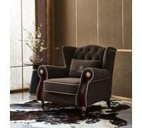 Design noble Chesterfield Fauteuil rembourré Siège TV Club Lounge Textile de luxe