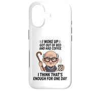 Design Old Man I Woke Up Got Out of Bed and Had Coffee Coque pour iPhone 17