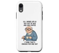 Design Old Man I Woke Up Got Out of Bed and Had Coffee Coque pour iPhone XR