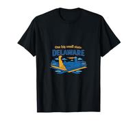 Design One Big Small State Delaware Ocean Blue Gold T-Shirt