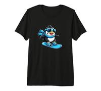 Design Original de Sports d'hiver en Forme de Pingouin T-Shirt Haut de Gamme