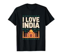 Design passionné de Taj Mahal avec inscription « I Love India » T-Shirt