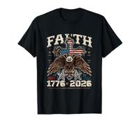 Design Patriotique avec Aigle et Croix américaine T-Shirt