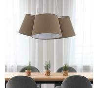 Lampe suspension salon plafonnier suspendu éclairage textile marron Briloner 4288-031