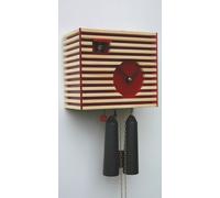 Désign pendule à coucou Style Bauhaus, rouge, 8 jours