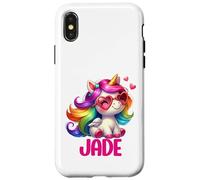 Design personnalisé avec nom de Licorne en Jade Coque pour iPhone X/XS