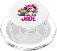 Design personnalisé avec nom de Licorne en Jade PopSockets PopGrip pour MagSafe
