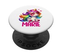Design personnalisé avec nom de Licorne Marie PopSockets PopGrip Adhésif