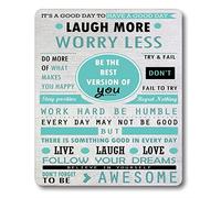 Design Personnalisé, Citations Inspirantes : Riez Plus, Inquiétez-Vous Moins, N'Oubliez Pas D'Être Génial ! Mouse Pad Portable Tapis Souris Bords Cousus Tapis De Souris pour Jeux 25X30Cm