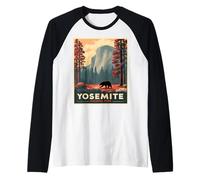 Design pittoresque du Parc National et Un Ours grizzli, Un Yosemite Manche Raglan