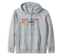 Design Pixel Art de la Barre de Chargement Gay Pride Sweat à Capuche