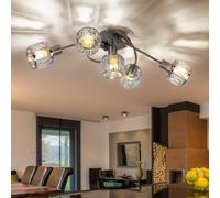 Design Plafonnier Chrome Salle De Séjour Éclairage Verre Cristal Spot Lampe