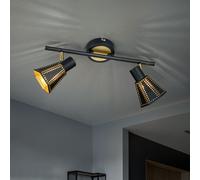 Plafonnier faisceau lampe salon projecteur noir or trio pivotant lumières 800300232