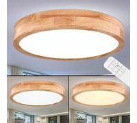 Plafonnier LED sommeil lampe de chambre d'amis look bois décor projecteur DIMMER Globo 41745-24