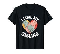 Design poignée de Main en Forme de cœur « I Love My Sibling » T-Shirt Graphique avec Valeur