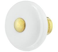Design Poignée de meuble laiton - porcelaine blanche bouton de meuble vintage ancien bouton de meuble pour tiroirs - h1345 BOUTON Ø 25 mm FERRURE POUR MEUBLES DE gedotec