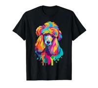 Design Pop Art coloré d'un Caniche Standard T-Shirt Graphique avec Valeur