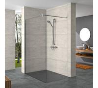 Design Pure 130x200cm paroi en verre 8 mm anticalcaire, avec bras et profilés chrome brillant (SIKOKHWI130)