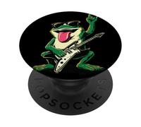 Design rétro Amusant de Rock Grenouille Guitariste PopSockets PopGrip Adhésif