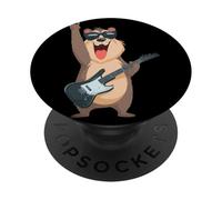 Design rétro Amusant et Cool pour Guitariste Rockstar PopSockets PopGrip Adhésif