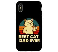 Design rétro Amusant pour Amoureux des Chats Coque pour iPhone X/XS