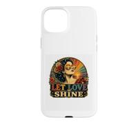 Design rétro Arc-en-Ciel Vintage Let Love Shine LGBTQ Pride Coque pour iPhone 15 Plus