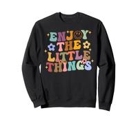 Design rétro avec Citation Positive Enjoy The Little Things Sweatshirt