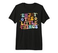 Design rétro avec Citation Positive Enjoy The Little Things T-Shirt Haut de Gamme