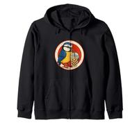 Design rétro Bubble Tea Oiseau Sweat à Capuche