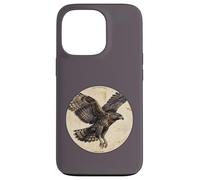 Design rétro coloré Noir Hawk-Eagle Bird Coque pour iPhone 13 Pro