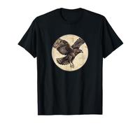 Design rétro coloré Noir Hawk-Eagle Bird T-Shirt