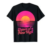 Design rétro Coucher de Soleil de l'aube d'une Nouvelle veillée T-Shirt