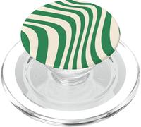 Design rétro esthétique à Rayures Vertes des années 70 et 80 PopSockets PopGrip pour MagSafe