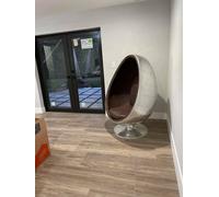 Design Retro Fauteuil Lounge Fauteuil Egg Ball Argent Pivotant Aviator Space Cuir