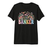Design rétro Floral banquier Financier Professionnel T-Shirt Haut de Gamme