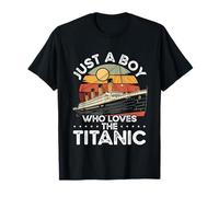 Design rétro Just A Boy Who Loves The Titanic Ship T-Shirt