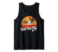 Design rétro Koh Phi Phi Coucher de Soleil Palmiers Vintage Voyage Débardeur