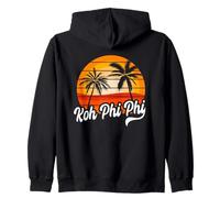 Design rétro Koh Phi Phi Coucher de Soleil Palmiers Vintage Voyage Sweat à Capuche