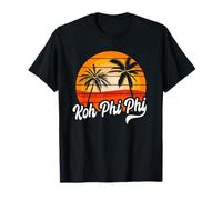 Design rétro Koh Phi Phi Coucher de Soleil Palmiers Vintage Voyage T-Shirt