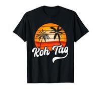 Design rétro Koh Tao Coucher de Soleil Palmiers Vintage Voyage T-Shirt