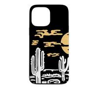 Design rétro Paysage du désert - Sud-Ouest Cactus Moon Coque pour iPhone 13 Pro Max
