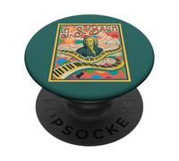 Design rétro Pop Classique Amateur de Musique Bach PopSockets PopGrip Adhésif