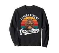 Design rétro pour homme avec inscription « I speak fluent Groundhog Day » Sweatshirt