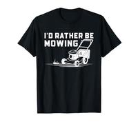 Design rétro pour Tonte de pelouse avec Inscription « I'd Rather Be Mowing » T-Shirt