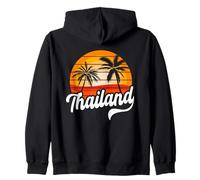 Design rétro Thaïlande Coucher de Soleil Palmiers Vintage Voyage Sweat à Capuche
