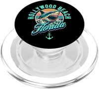Design rétro Vieilli en Forme de Requin de Floride d'Hollywood Beach PopSockets PopGrip pour MagSafe