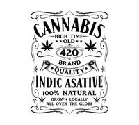 design rétro vintage cannabis Stickers muraux en PVC 38x50.9cm Embellissement mural Noir