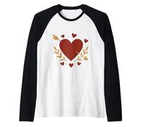 Design Romantique élégant cœur et flèche Manche Raglan