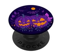 Design Rond Effrayant Citrouille Violet PopSockets PopGrip Adhésif